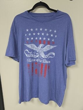 Men's Blue 'Home of the Brave' Graphic Tee